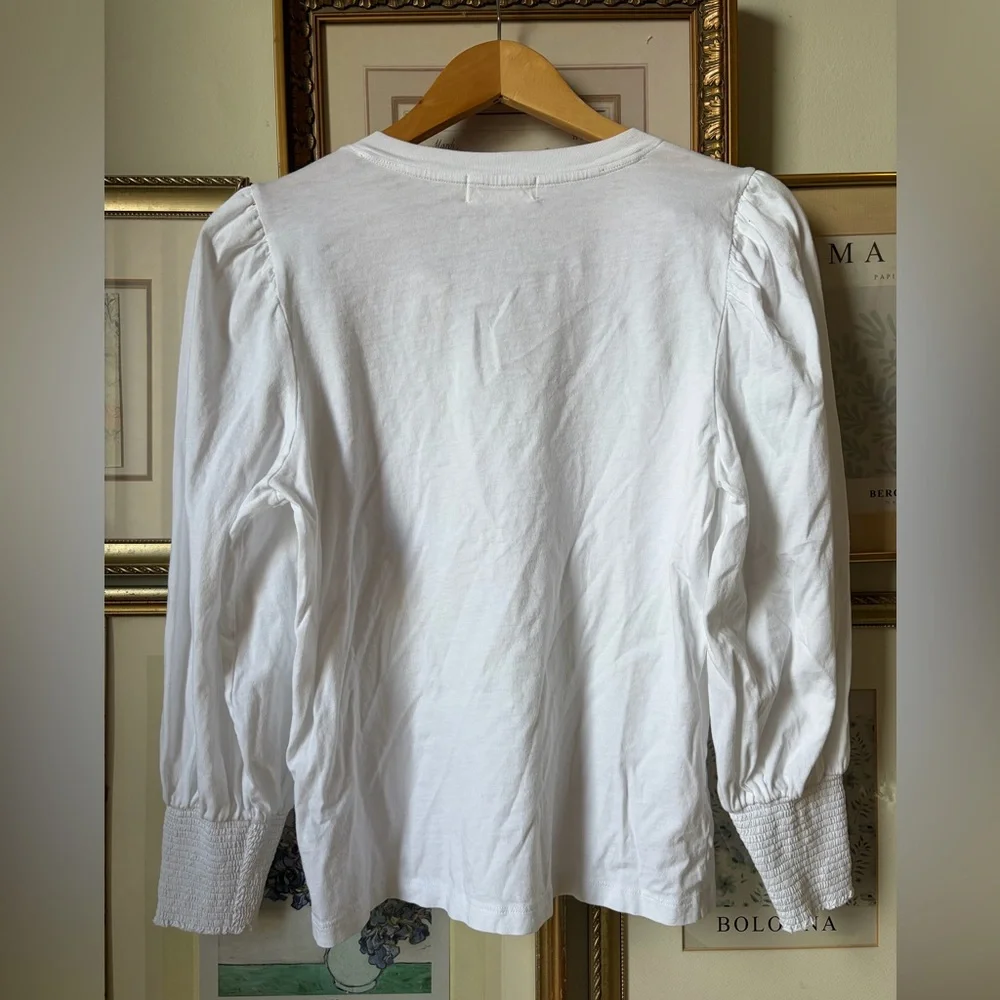 Nation LTD Flora Peasant Tee White Large 100% cotton - Picture 7 of 9